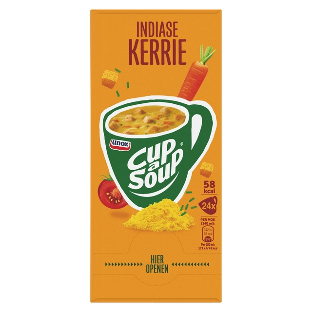 Een Cup-a-Soup Unox Indiase kerrie 24x140ml koop je bij Hoekmankantoorartikelen.nl