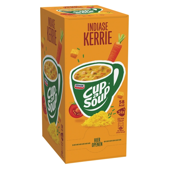 Een Cup-a-Soup Unox Indiase kerrie 24x140ml koop je bij Hoekmankantoorartikelen.nl