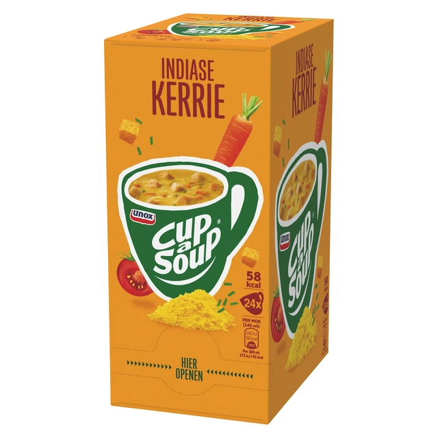 Een Cup-a-Soup Unox Indiase kerrie 24x140ml koop je bij Hoekmankantoorartikelen.nl