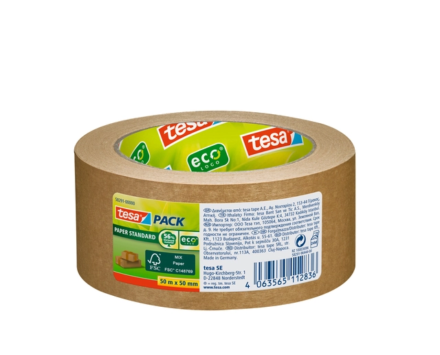 Een Verpakkingstape tesapack® Papier Standard ecoLogo 50mx50mm bruin koop je bij VHK Kantoorartikelen