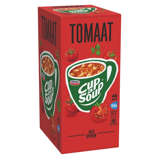 Een Cup-a-Soup Unox tomaat 24x140ml koop je bij Hoekmankantoorartikelen.nl