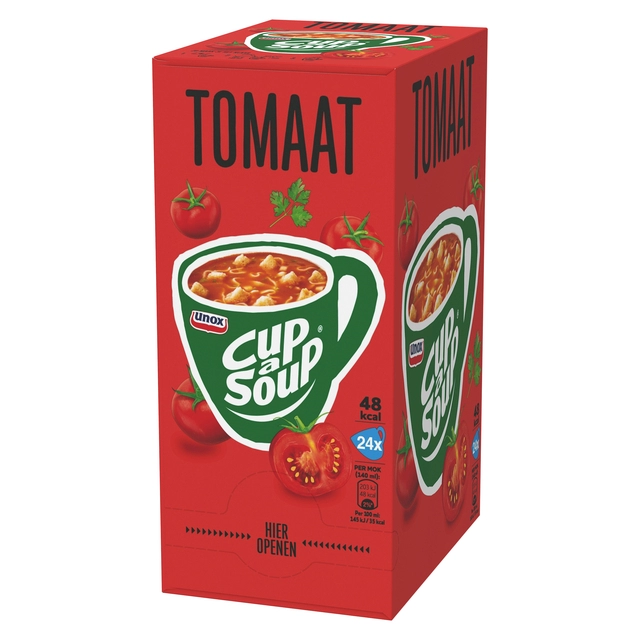 Een Cup-a-Soup Unox tomaat 24x140ml koop je bij Hoekmankantoorartikelen.nl