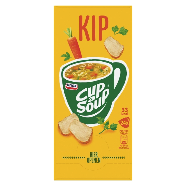 Een Cup-a-Soup Unox kip 24x140ml koop je bij Hoekmankantoorartikelen.nl