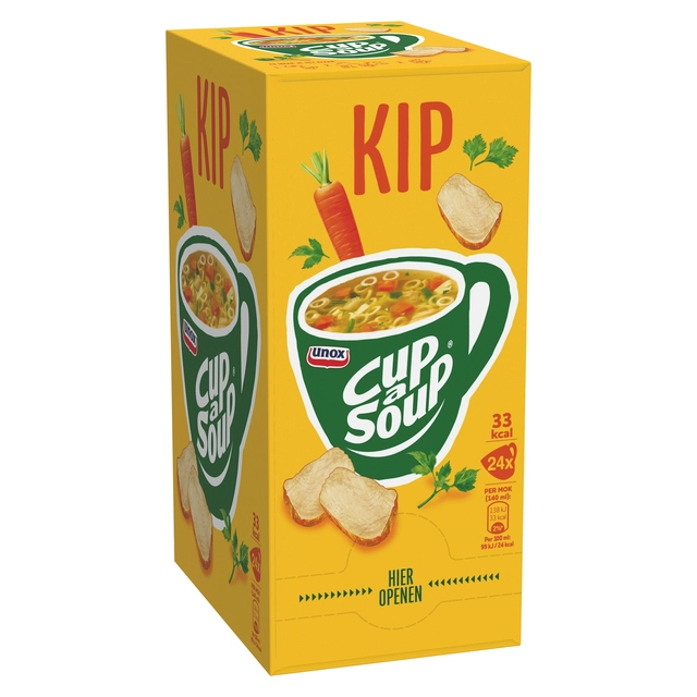 Een Cup-a-Soup Unox kip 24x140ml koop je bij Hoekmankantoorartikelen.nl