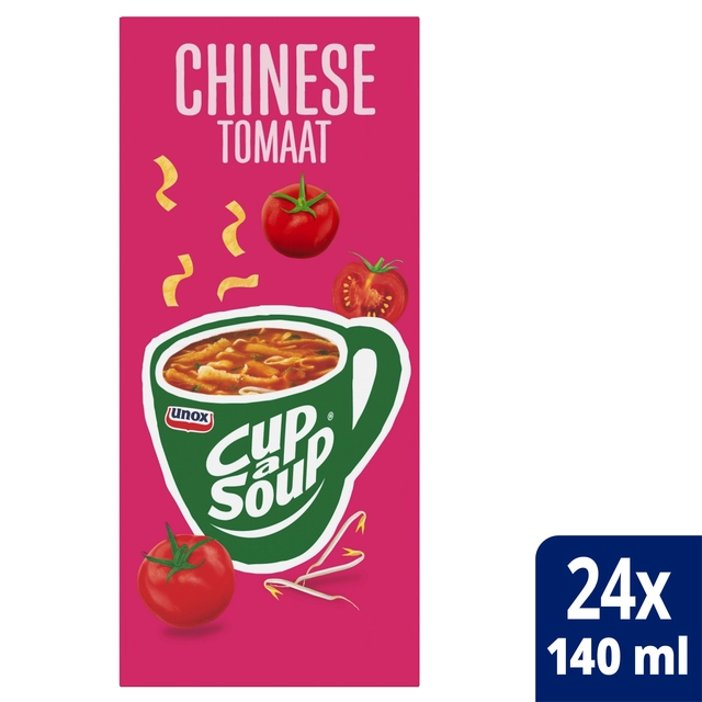 Een Cup-a-Soup Unox Chinese tomaat 24x140ml koop je bij Hoekmankantoorartikelen.nl