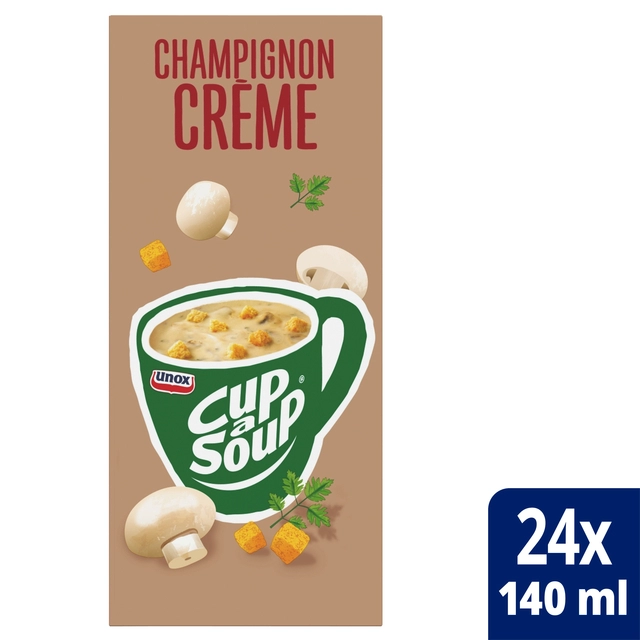 Een Cup-a-Soup Unox champignon crème 24x140ml koop je bij Hoekmankantoorartikelen.nl