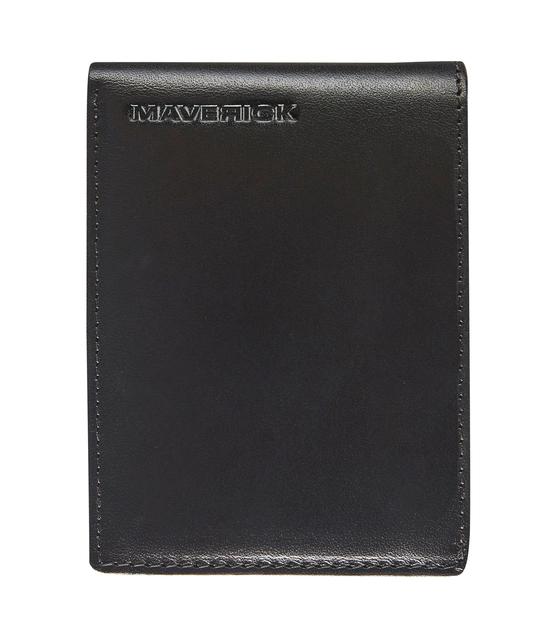 Een Portemonee Maverick All Black met kleingeldvak RFID leer zwart koop je bij VHK Kantoorartikelen