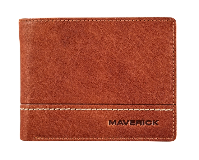 Een Portemonee Maverick Rough Gear met kleingeldvak RFID leer cognac koop je bij VHK Kantoorartikelen