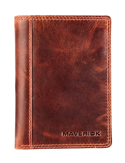 Een Portefeuille Maverick The Original met kleingeldvak RFID leer bruin koop je bij VHK Kantoorartikelen