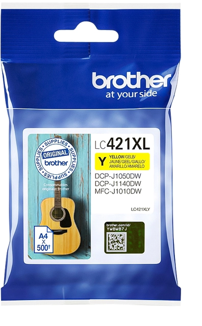 Een Inktcartridge Brother LC-421XLY geel koop je bij VHK Kantoorartikelen