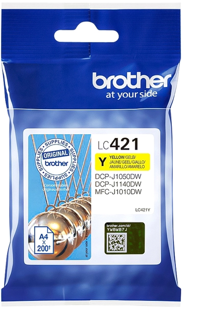 Een Inktcartridge Brother LC-421Y geel koop je bij VHK Kantoorartikelen