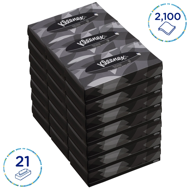 Een Facial tissues Kleenex standaard 2-laags 21x100stuks wit 8835 koop je bij VHK Kantoorartikelen