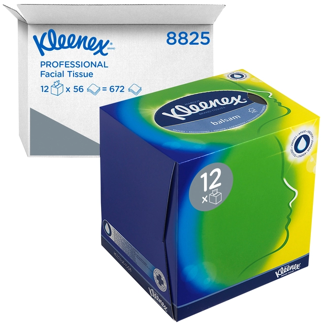 Een Facial tissues Kleenex kubus 3-laags 56stuks wit 8825 koop je bij VHK Kantoorartikelen