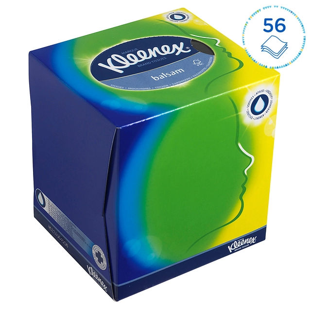 Een Facial tissues Kleenex kubus 3-laags 56stuks wit 8825 koop je bij VHK Kantoorartikelen