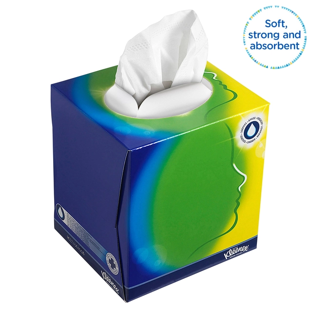 Een Facial tissues Kleenex kubus 3-laags 56stuks wit 8825 koop je bij VHK Kantoorartikelen