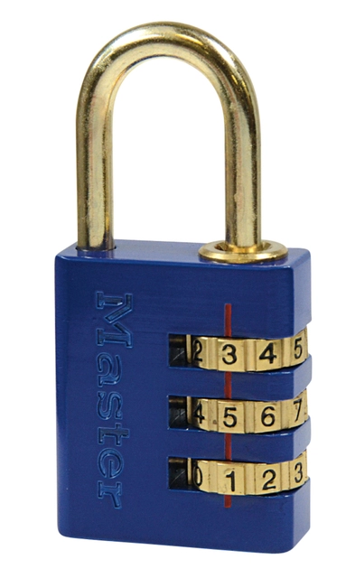 Een Hangslot MasterLock combinatieslot messing 30mm koop je bij VHK Kantoorartikelen