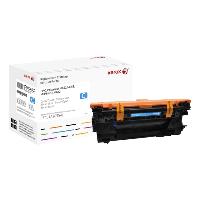 Een Tonercartridge Xerox alternatief tbv HP CF451A 655A blauw koop je bij VHK Kantoorartikelen