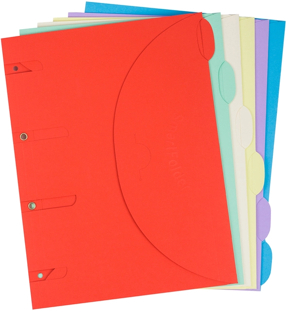 Een Smartfolder geperforeerde opbergmappen A4 assorti 6 stuks koop je bij Hoekmankantoorartikelen.nl