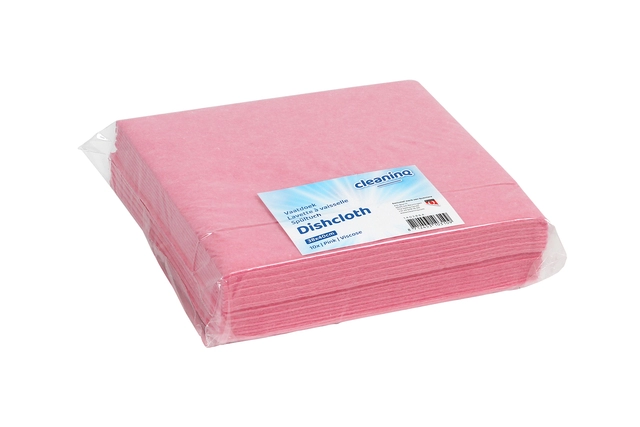 Een Werkdoek Cleaninq viscose 38x40cm roze 10 stuks koop je bij VHK Kantoorartikelen