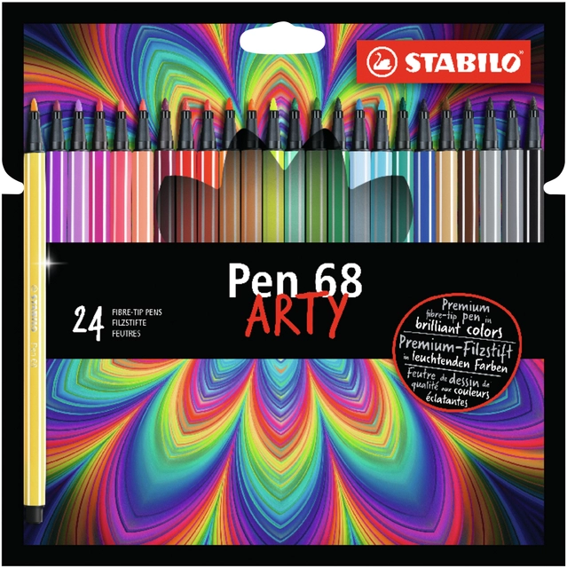 Een Viltstift STABILO Pen 68/24 Arty medium assorti etui à 24 stuks koop je bij VHK Kantoorartikelen