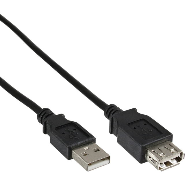 Een Kabel inLine verlengkabel USB-A 2.0 M/V 1,8 meter zwart koop je bij VHK Kantoorartikelen