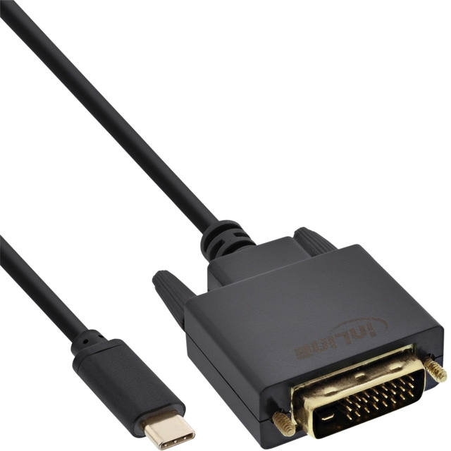 Een Kabel inLine USB-C DVI 24+1 3.1 1080P M/M 2 meter zwart koop je bij VHK Kantoorartikelen