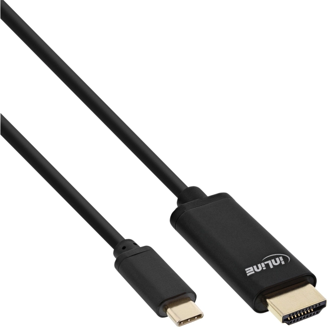 Een Kabel inLine USB-C HDMI 3.1 2.0 4K M/M 2 meter zwart koop je bij VHK Kantoorartikelen