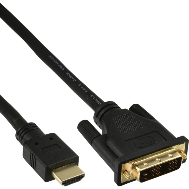 Een Kabel inLine HDMI DVI 18+1 pin M/M 2 meter zwart koop je bij VHK Kantoorartikelen