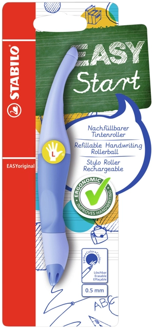 Een Rollerpen STABILO Easyoriginal linkshandig medium pastel luchtig blauw blister à 1 stuk koop je bij VHK Kantoorartikelen