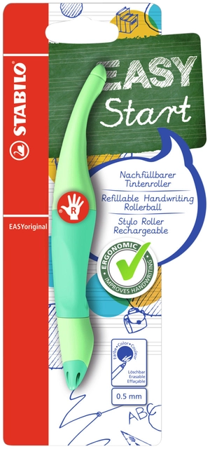 Een Rollerpen STABILO Easyoriginal rechtshandig medium pastel vleugje mint blister à 1 suk koop je bij VHK Kantoorartikelen