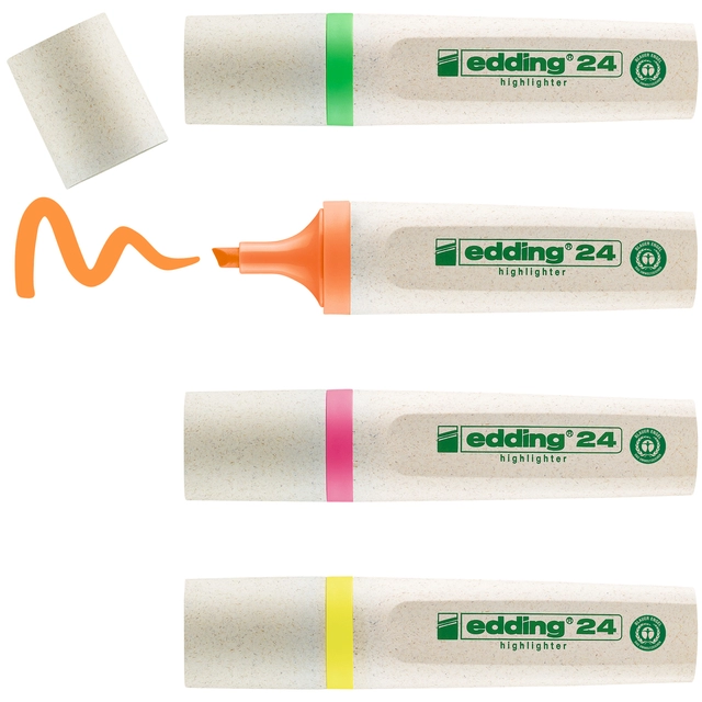 Een Markeerstift edding 24 Ecoline assorti set à 4 stuks koop je bij VHK Kantoorartikelen