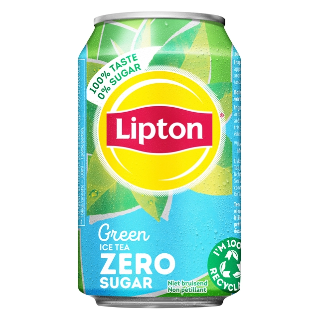 Een Frisdrank Lipton Ice Tea green zero blik 330ml koop je bij VHK Kantoorartikelen