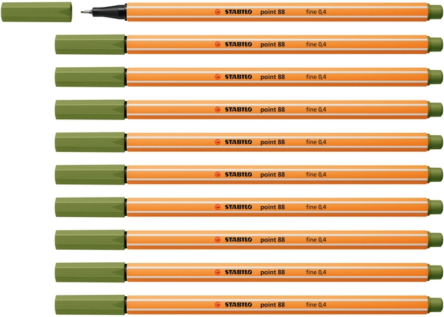 Een Fineliner STABILO point 88/35 fijn mosgroen koop je bij VHK Kantoorartikelen