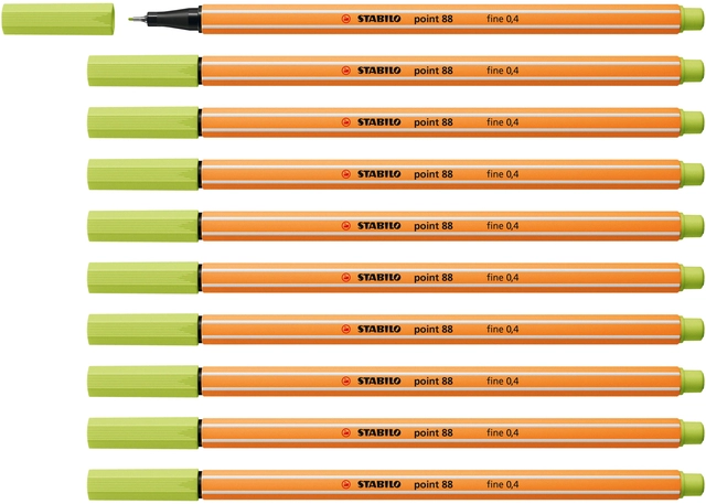 Een Fineliner STABILO point 88/14 fijn vleugje limoen koop je bij Hoekmankantoorartikelen.nl