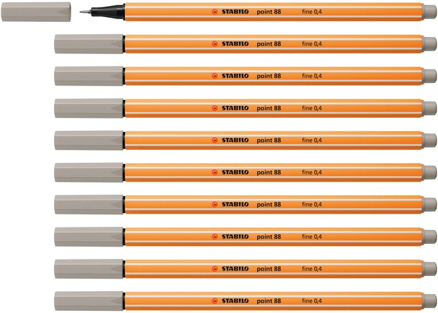 Een Fineliner STABILO point 88/93 fijn warm grijs koop je bij Hoekmankantoorartikelen.nl