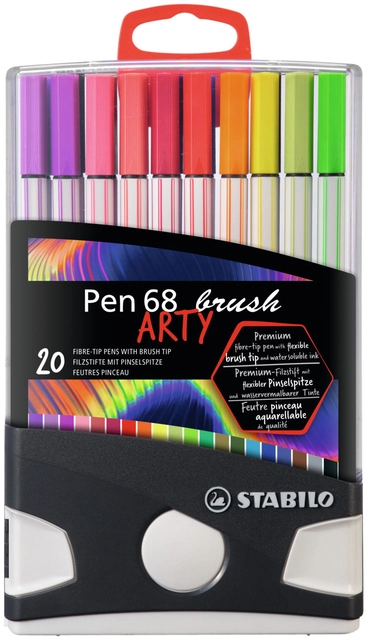 Een Brushstift STABILO Pen 568/20 Arty assorti set à 20 stuks koop je bij VHK Kantoorartikelen