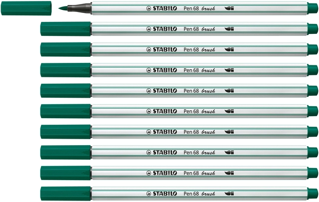 Een Brushstift STABILO Pen 568/53 turquoisegroen koop je bij Hoekmankantoorartikelen.nl