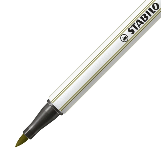 Een Brushstift STABILO Pen 568/37 moddergroen koop je bij Hoekmankantoorartikelen.nl