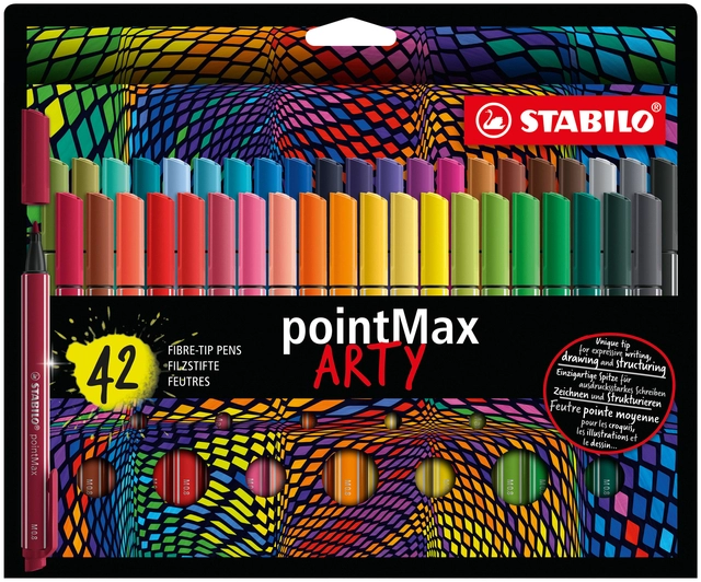 Een Viltstift STABILO pointMax 488/42 Arty medium assorti etui à 42 stuks koop je bij Hoekmankantoorartikelen.nl