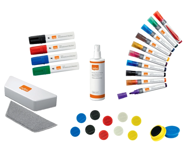 Een Whiteboard Accessoire Kit Nobo Move & Meet 37 stuks koop je bij Hoekmankantoorartikelen.nl