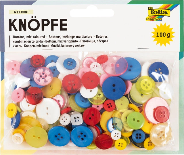 Een Knopen Folia 100 gram assorti koop je bij VHK Kantoorartikelen