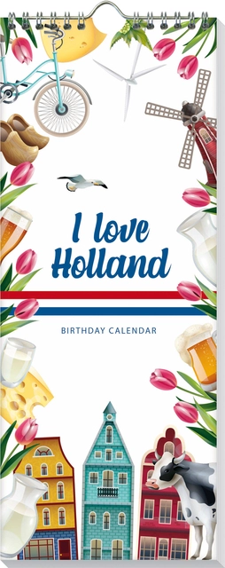 Een Verjaardagskalender I Love Holland koop je bij VHK Kantoorartikelen