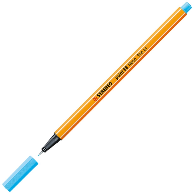 Een Fineliner STABILO point 88/031 fijn neon blauw koop je bij VHK Kantoorartikelen