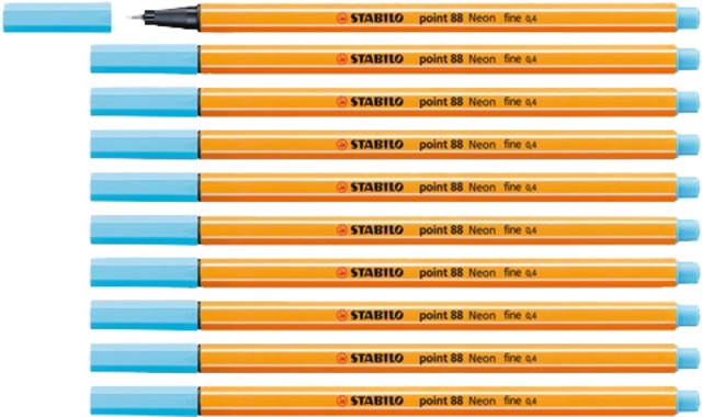 Een Fineliner STABILO point 88/031 fijn neon blauw koop je bij VHK Kantoorartikelen