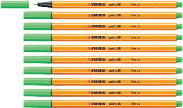 Een Fineliner STABILO point 88/16 fijn licht smaragdgroen koop je bij VHK Kantoorartikelen