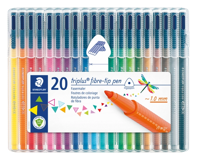 Een Kleurstift Staedtler 323 Triplus color à 20 kleuren koop je bij VHK Kantoorartikelen