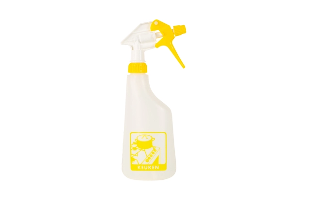 Een Sproeiflacon Cleaninq 600ml leeg met logo keuken koop je bij VHK Kantoorartikelen