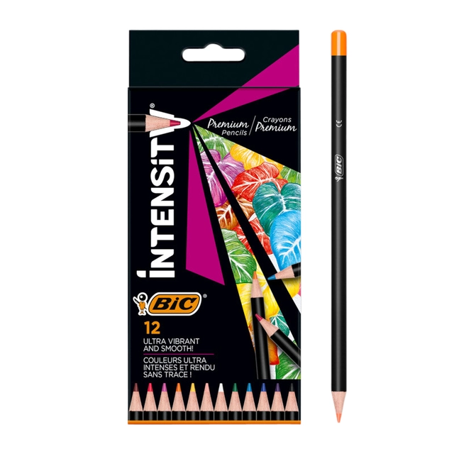 Een Kleurpotloden Bic Intensity Premium assorti etui à 12 stuks koop je bij VHK Kantoorartikelen