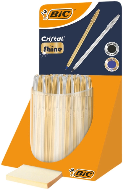 Een Balpen BIC Cristal medium goud en zilver koop je bij VHK Kantoorartikelen