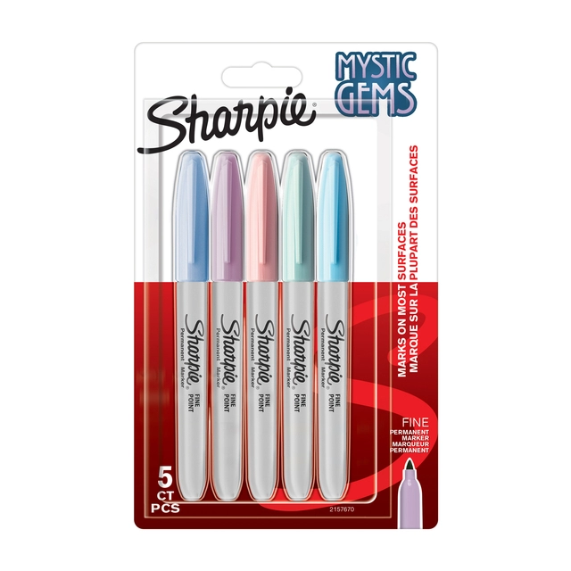 Een Viltstift Sharpie rond Mystic Gems assorti blister à 5 stuks koop je bij VHK Kantoorartikelen